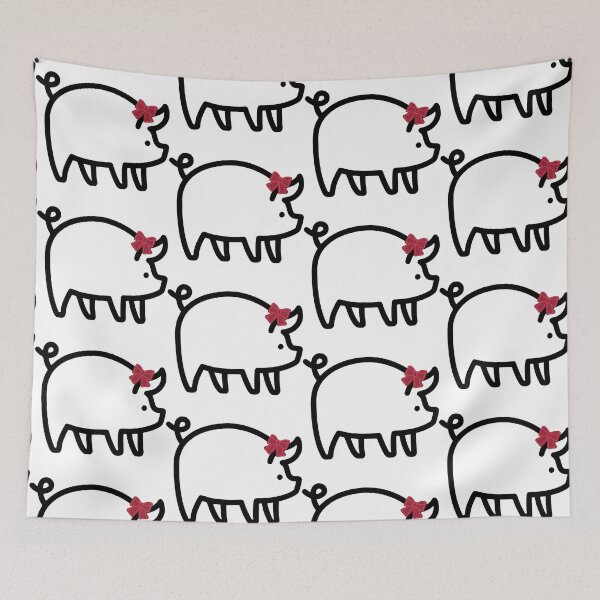 Item preview, Lazy Razorback - Cute Hog With Bow - Arkanasas Razorbacks - Brat Hog designed and sold by Spike The Punch Design Co..