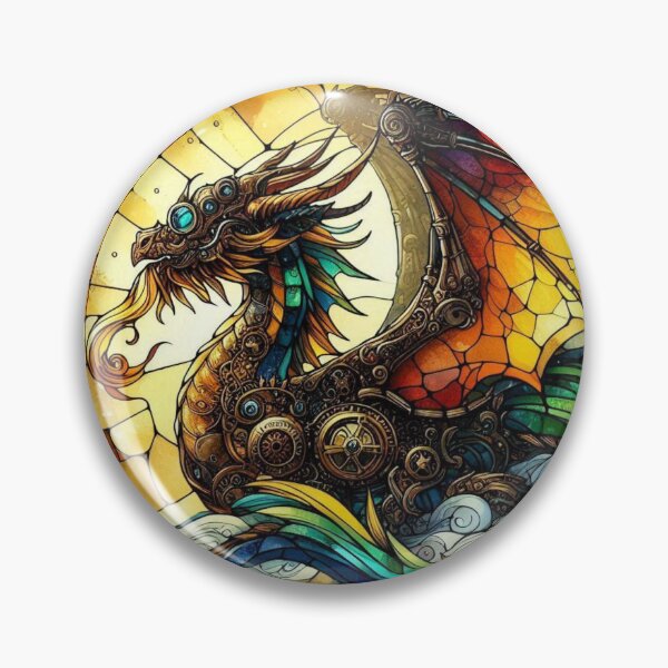 Item preview, Stained Glass Steampunk Dragon designed and sold by Pixelalchemy31.
