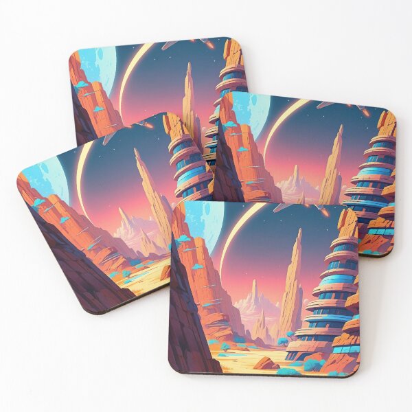 Item preview, Futuristic Journey Through Alien Canyons designed and sold by ArtComixHaven.