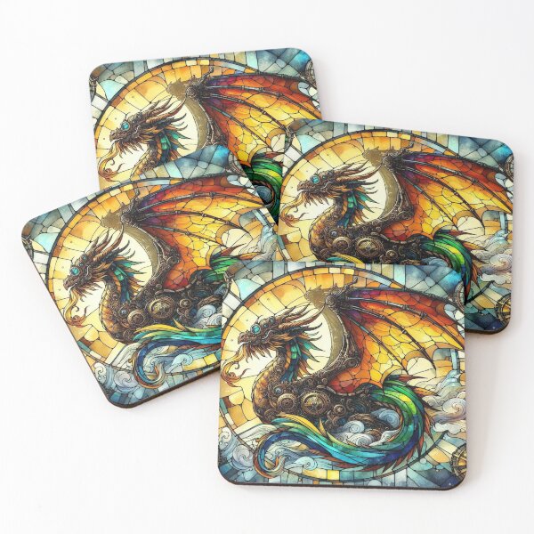 Item preview, Stained Glass Steampunk Dragon designed and sold by Pixelalchemy31.