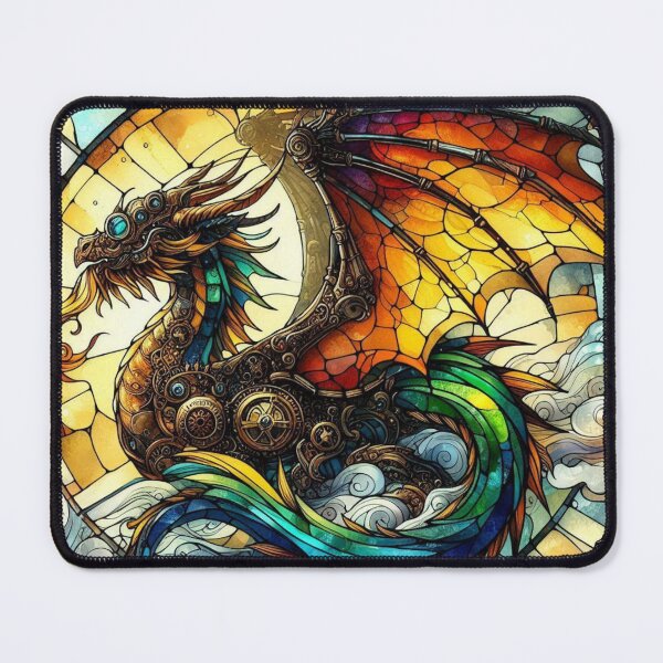 Item preview, Stained Glass Steampunk Dragon designed and sold by Pixelalchemy31.