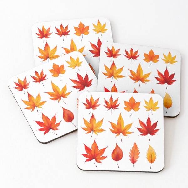 Item preview, Autumn Red Golden Leaves #5 - @fluidwatercolor  designed and sold by fluidwatercolor.