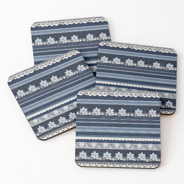 Item preview, IMAGE PRINT ONLY Lacy Flowers Vintage Lace Look and Faux Denim 4 of 4 designed and sold by Beachy.