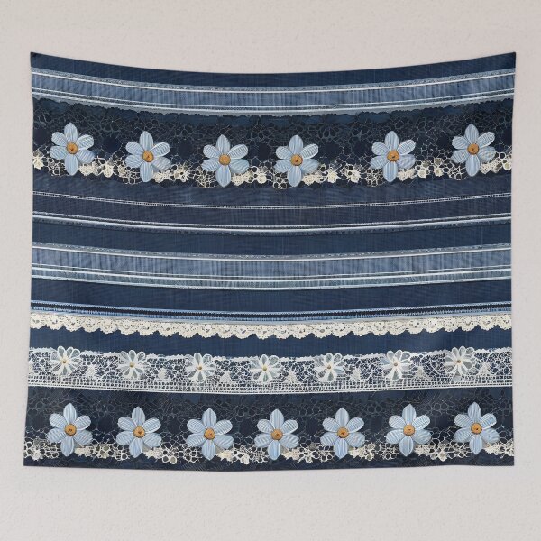 Item preview, IMAGE PRINT ONLY Lacy Flowers Vintage Lace Look and Faux Denim 4 of 4 designed and sold by Beachy.