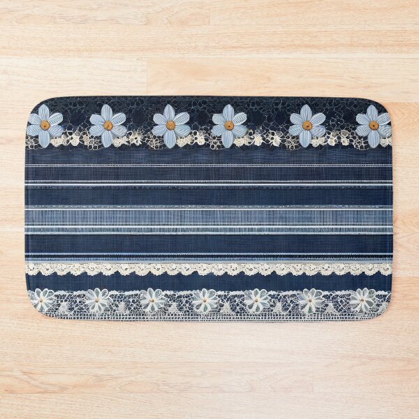 Item preview, IMAGE PRINT ONLY Lacy Flowers Vintage Lace Look and Faux Denim 4 of 4 designed and sold by Beachy.