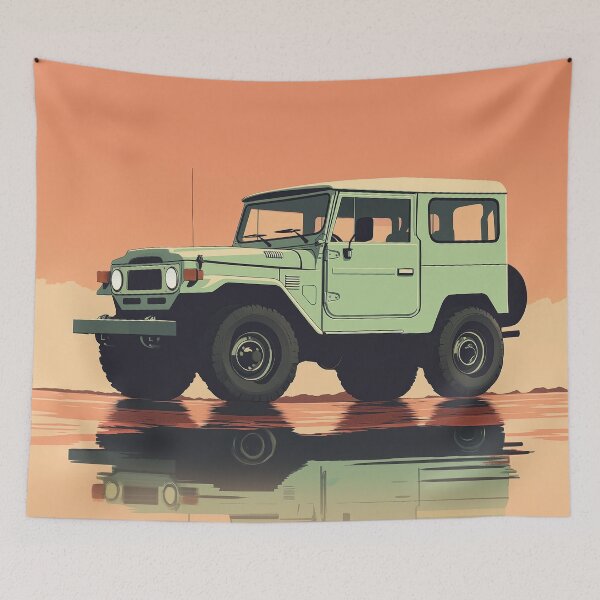 Item preview, Toyota Land Cruiser J40 On beach designed and sold by blackdogshop.