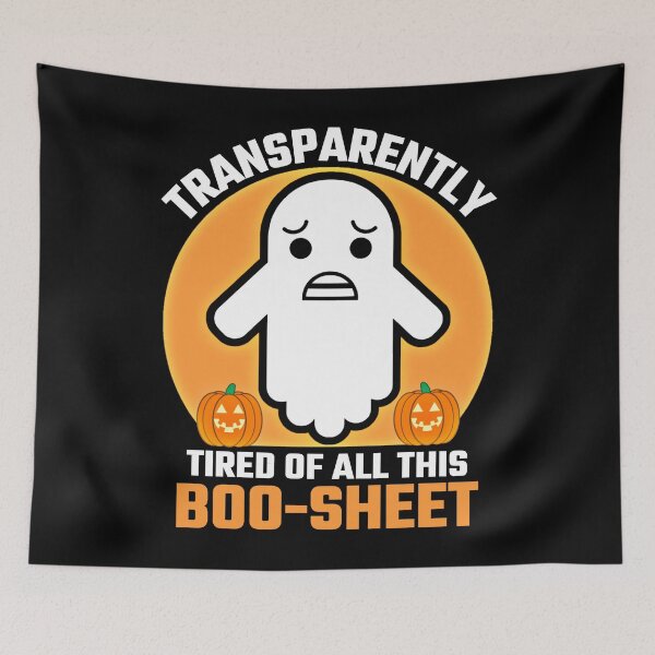 Item preview, Funny Frustrated Halloween White Sheet Ghost Pun designed and sold by Sunserize Designs.