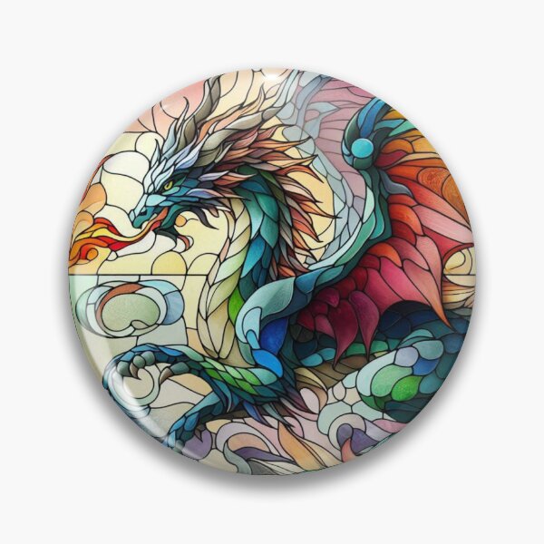Aperçu de l'œuvre Dragon en vitrail créée et vendue par Pixelalchemy31.