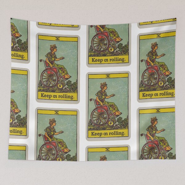 Item preview, keep on rolling classic wheelchair tarot  designed and sold by MendaciousMina.