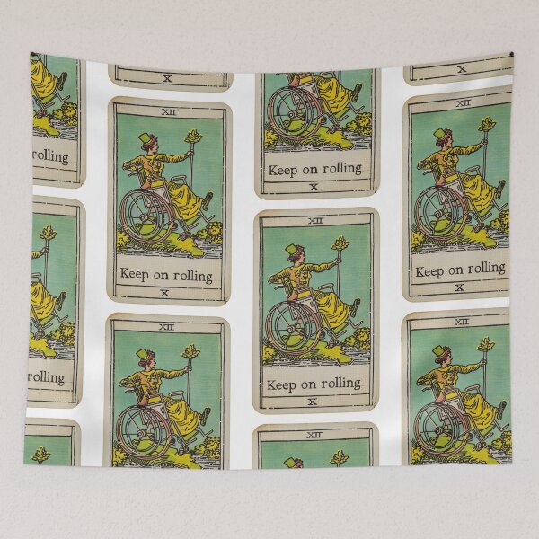 Item preview, keep on rolling classic wheelchair tarot  designed and sold by MendaciousMina.