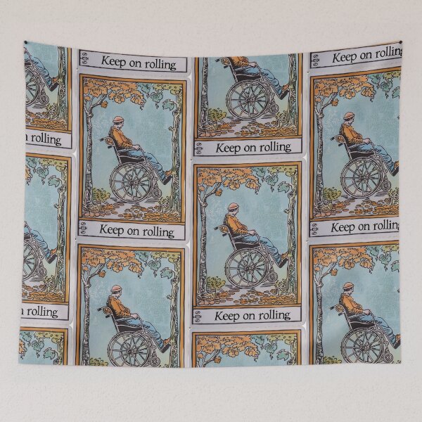 Item preview, keep on rolling classic wheelchair tarot  designed and sold by MendaciousMina.