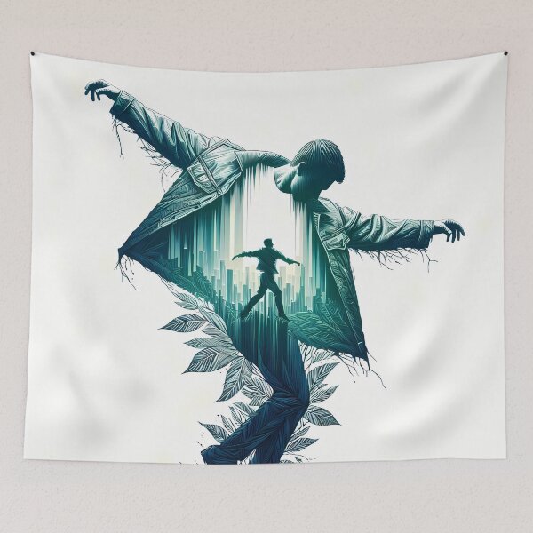 Item preview, Double Exposure Man Made of Leaves, Ai Generated Art  designed and sold by ACC .