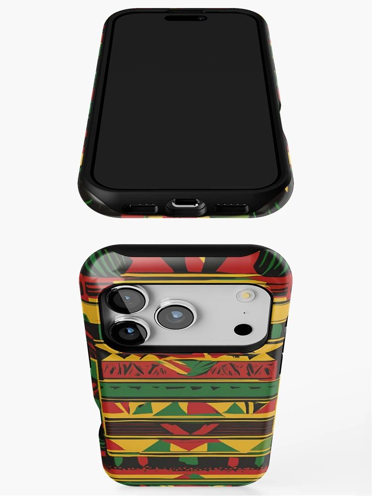 Thumbnail 3 of 4, iPhone Case, Modern Rasta Patterns for Apparel designed and sold by RasTafariDesign.