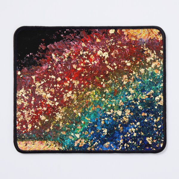 Item preview, Rainbow Abstract Dreamscape, Mixed Media Collage in Acrylic with Gold Leaf, Cosmic Colorful Painting, Unique Art in Vibrant Bold Colors, Textured Contemporary Art designed and sold by Windwalker Dreams Art.
