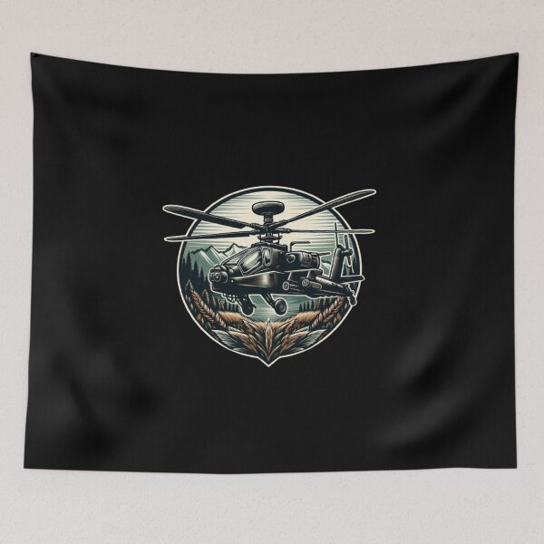 Item preview, Apache helicopter in woods designed and sold by BeztProductz.