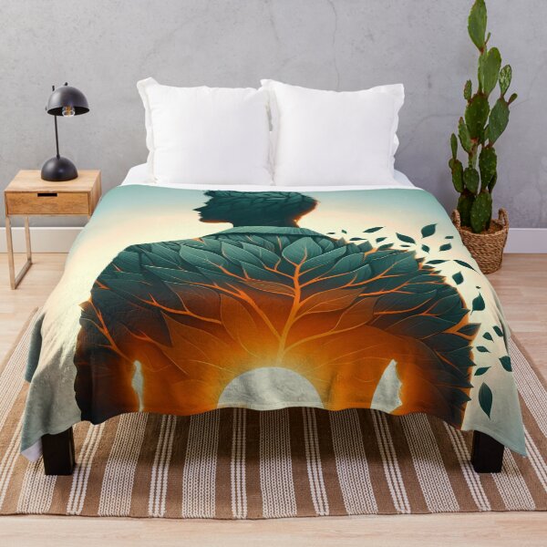 Item preview, Double Exposure Man Made of Leaves, Ai Generated Art designed and sold by ACC .