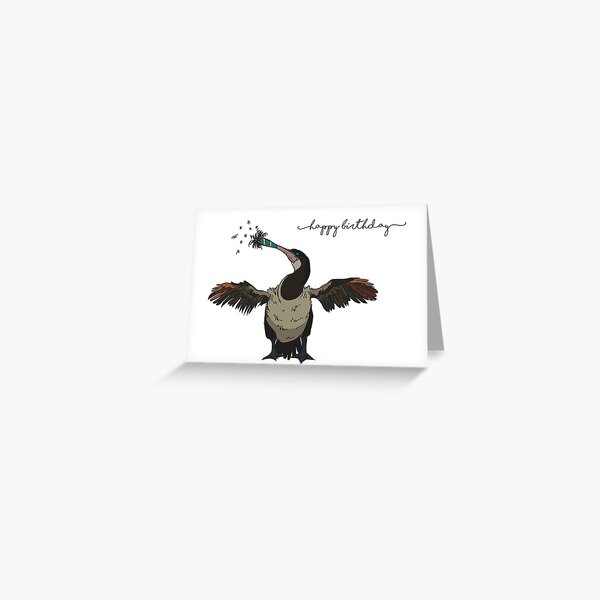 Flightless Cormorant Birthday Card Greeting Card