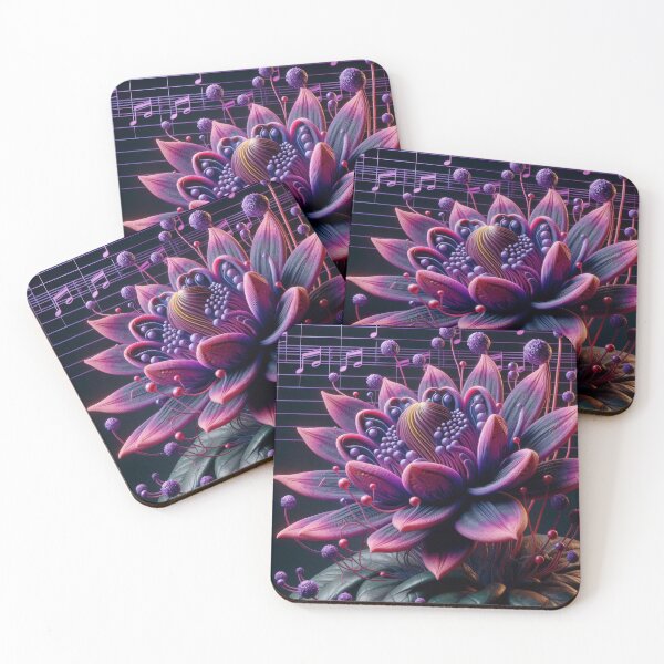 Item preview, Purple Musical Alien flower background wallpaper designed and sold by Expressions-Sel.