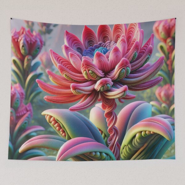 Item preview, Pink Alien flower background wallpaper designed and sold by Expressions-Sel.