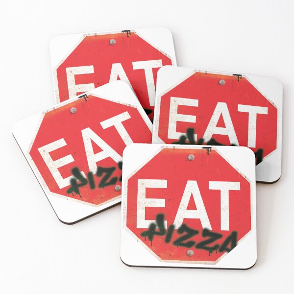 Item preview, Eat Pizza Stop Sign grafitti sign designed and sold by PIXEL POP DESIGNS - Beyond the Norm!.