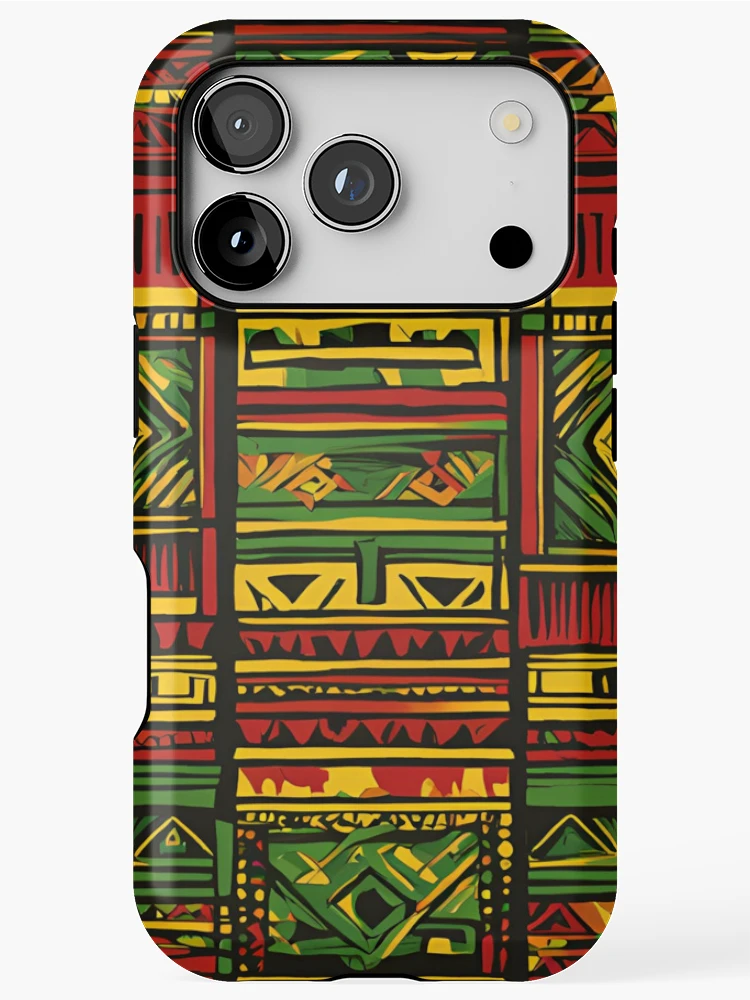 Thumbnail 1 of 4, iPhone Case, Modern Rasta Patterns for Apparel designed and sold by RasTafariDesign.