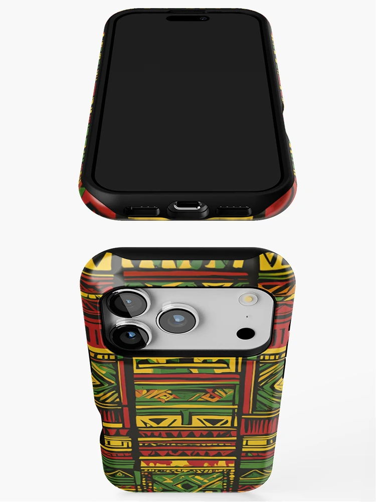 Thumbnail 3 of 4, iPhone Case, Modern Rasta Patterns for Apparel designed and sold by RasTafariDesign.