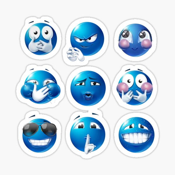 Item preview, Blue Emoji Pack designed and sold by MadiiCreates.