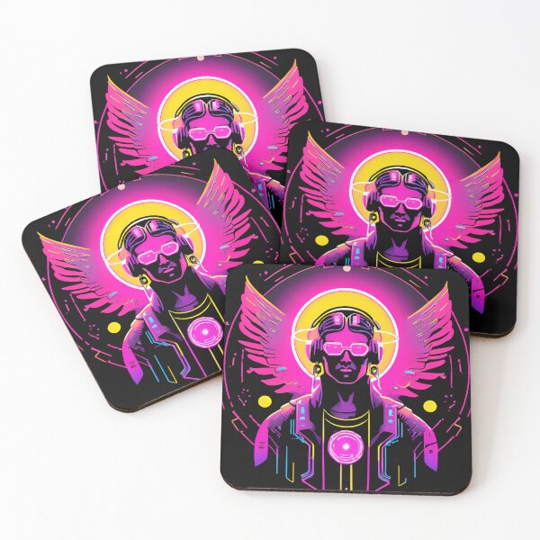 Item preview, Neon-Glowing Cyberpunk Angel T-Shirt - Futuristic Hip God with Electric Halo Art D41 designed and sold by pixelandcrafted.