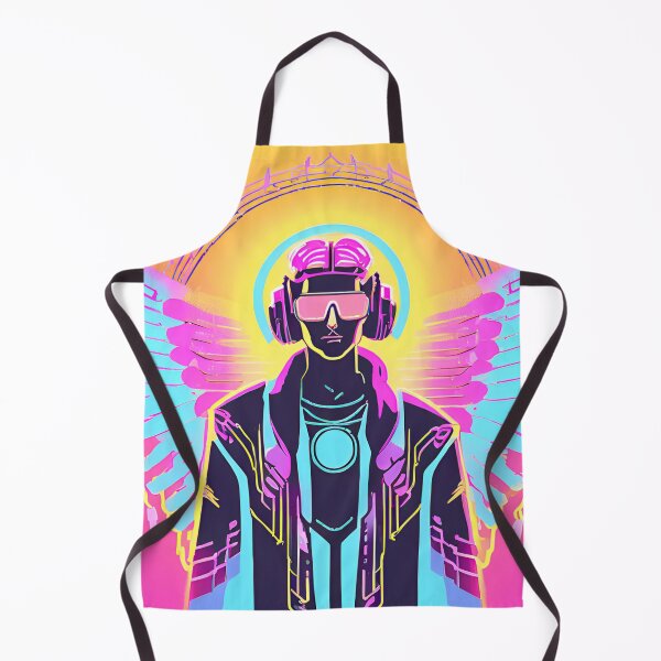 Item preview, Neon-Glowing Cyberpunk Angel T-Shirt - Futuristic Hip God with Electric Halo Art D42 designed and sold by pixelandcrafted.