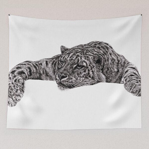 Item preview, Relaxing snow leopard designed and sold by LorenDowding.
