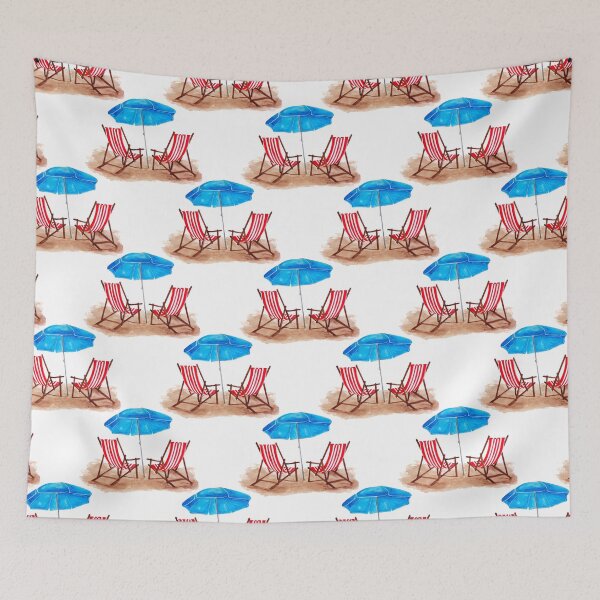 Item preview, Watercolour deck chairs Repeating Pattern designed and sold by CEB1700.