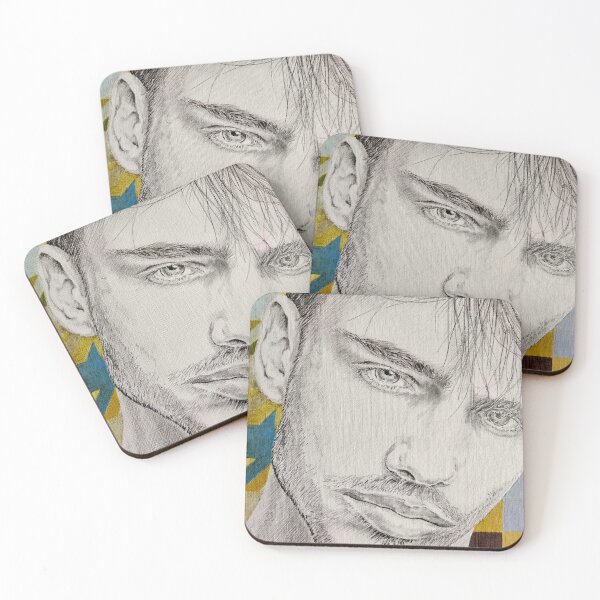 Item preview, Sam, Male portrait in pencil and acrylic designed and sold by WayneHowarthArt.