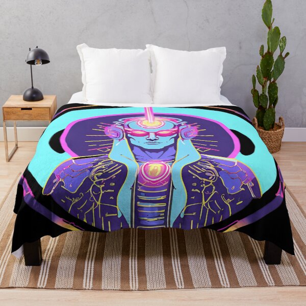 Item preview, Neon-Glowing Cyberpunk Angel T-Shirt - Futuristic Hip God with Electric Halo Art D47 designed and sold by pixelandcrafted.