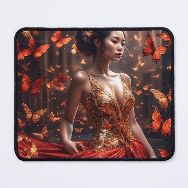 Item preview, Red and Gold Butterfly Gown designed and sold by Fantasy-Fashion.