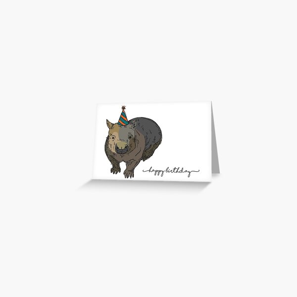 Vista previa del artículo con la obra «Tarjeta de cumpleaños de Wombat», diseñado y vendido por abigailhausman.