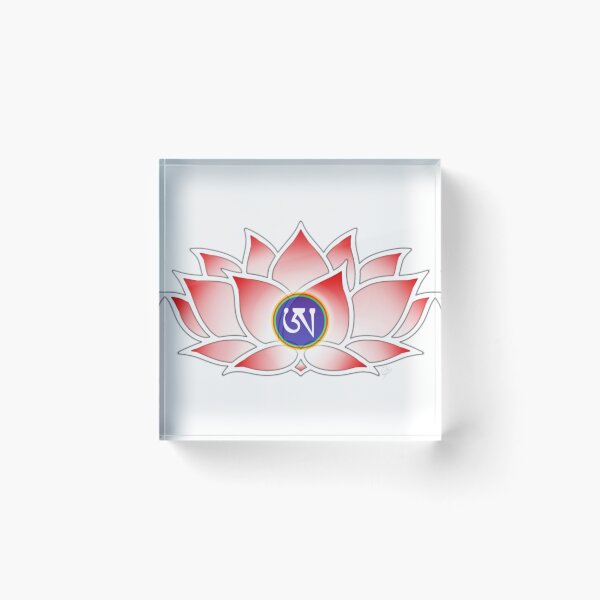 Item preview, Red Lotus, Dzogchen, Ah, Tibetan, Flower, Buddhist, Buddhism, White Background  designed and sold by MayGreenAbgrall.