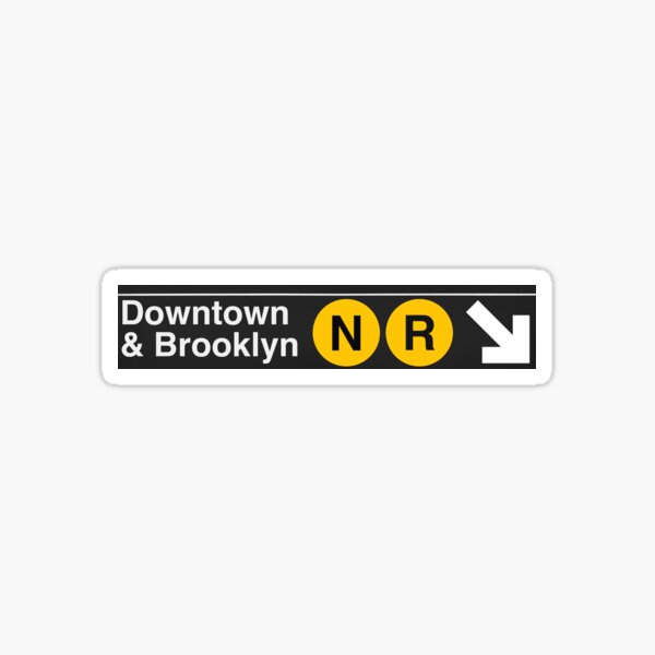 Item preview, New York Subway sign: N and R line - Downtown and Brooklyn designed and sold by PIXEL POP DESIGNS - Beyond the Norm!.