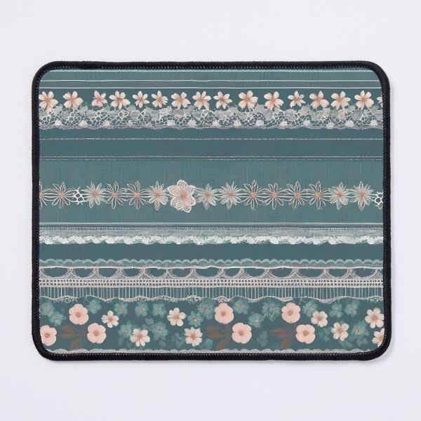 Item preview, IMAGE PRINT ONLY Vintage Denim and Lace Look in Faded Denim Blue Colors 1 of 4 designed and sold by Beachy.