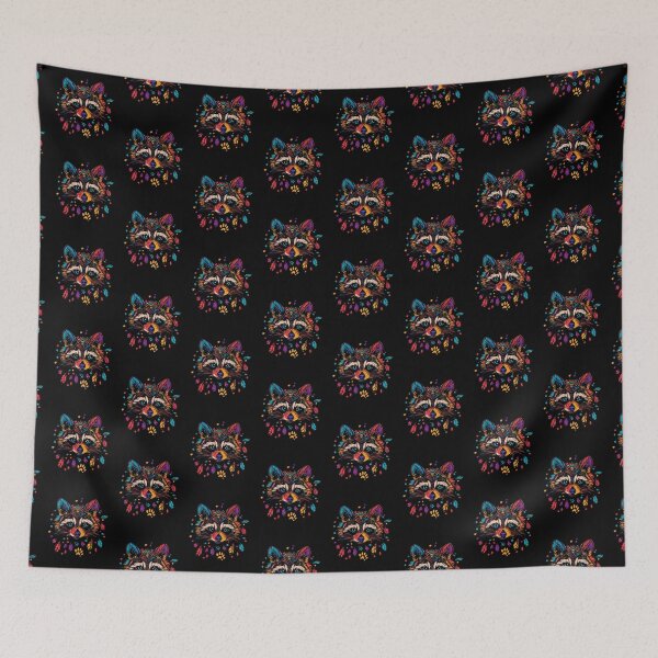 Item preview, Cute raccoon portrait - multicolored, joyful decorative design – ver. 2 designed and sold by WorldByEsi.