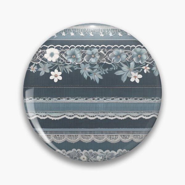 Item preview, IMAGE PRINT ONLY Vintage Denim and Lace Look in Faded Denim Blue Colors 2 of 4 designed and sold by Beachy.