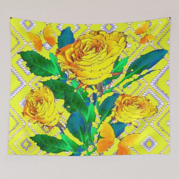 Item preview,  ABSTRACTED YELLOW ROSES & BUTTERFLIES designed and sold by sharlesart.