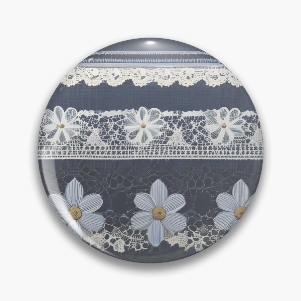 Item preview, IMAGE PRINT ONLY Vintage Denim and Lace Look in Faded Denim Blue Colors 4 of 4 designed and sold by Beachy.