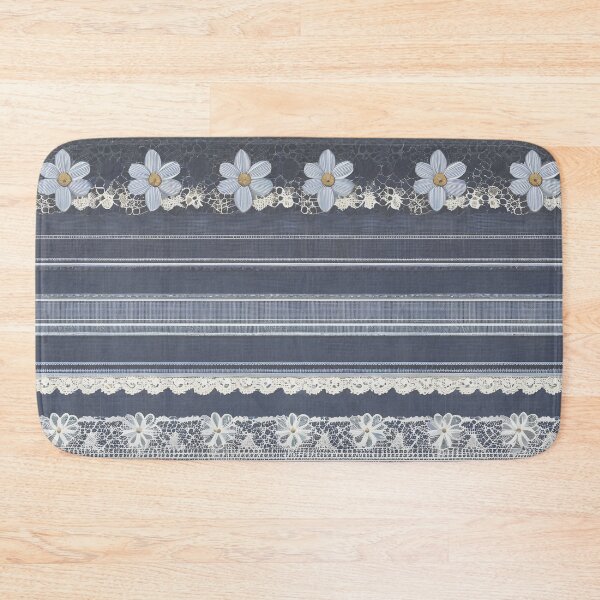 Item preview, IMAGE PRINT ONLY Vintage Denim and Lace Look in Faded Denim Blue Colors 4 of 4 designed and sold by Beachy.
