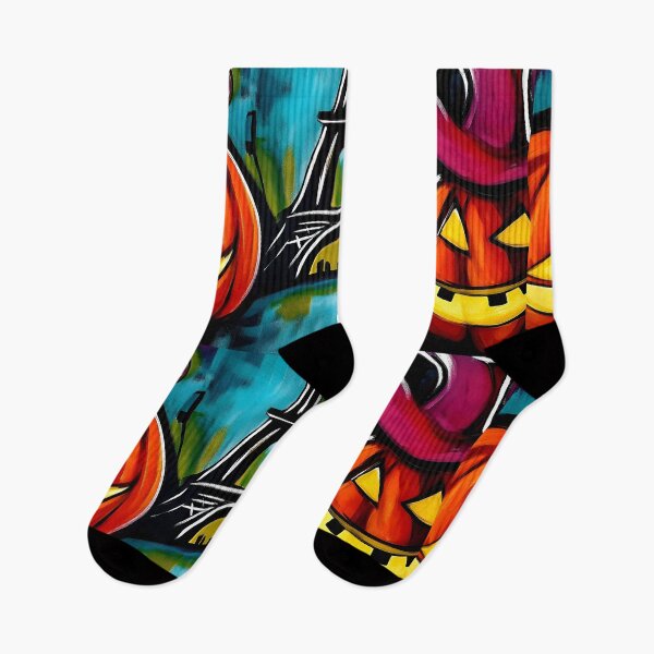 Item preview, Festive Halloween Art with Smiling Jack o Lanterns Framing Eiffel Tower - Vivid Abstract Background designed and sold by OlfactoART Studio.