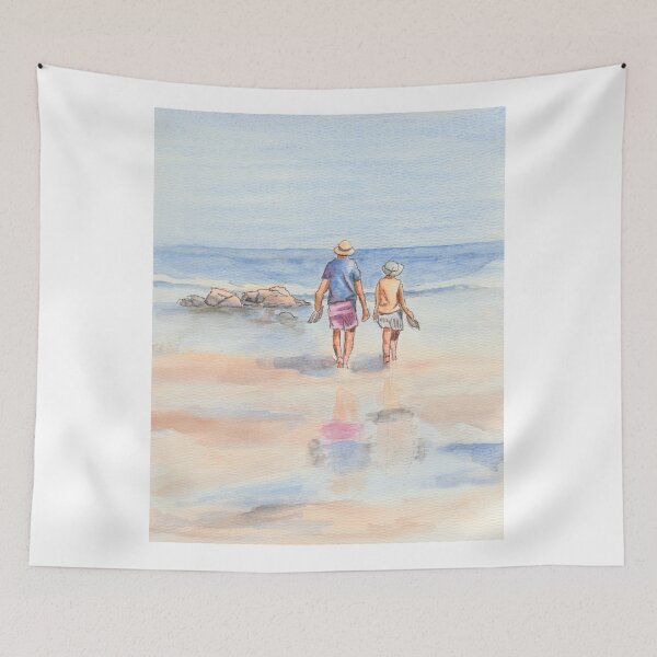 Item preview, Beach Watercolor | Sunny day at the shore | Long walks on the beach designed and sold by SMcmahonArt.