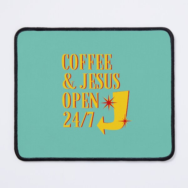Item preview, Retro Coffee & Jesus Open 24/7 Sign designed and sold by Lizzy Beth.