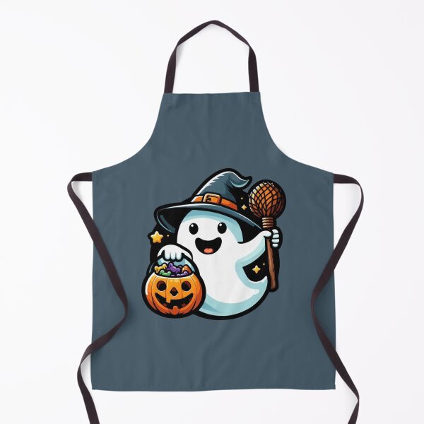 Item preview, Cute Ghost - Halloween Charm (Blue Background) designed and sold by MusesWhispers.