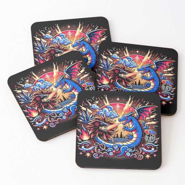 Item preview, Epic Dragon Battle | Fire and Ice Fantasy Art Inspired by Japanese Mythology designed and sold by litchick1977.