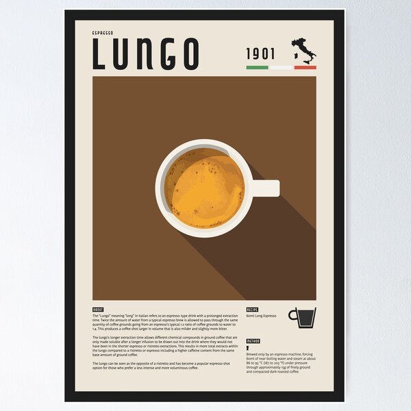 Item preview, Espresso Lungo Coffee Illustration designed and sold by aio.