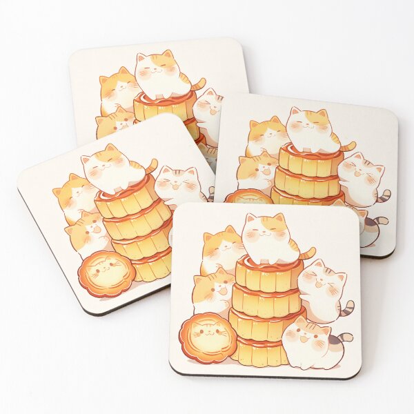 Item preview, Chubby Cats and Mooncake designed and sold by NikoNekoDesigns.